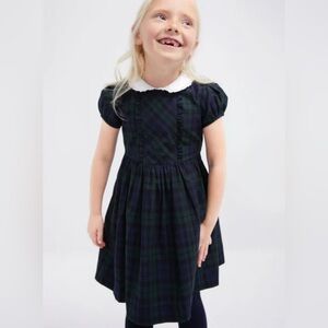 Rachel Riley Exclusive Blackwatch Frill Front Dress Size 2T in perfect condition